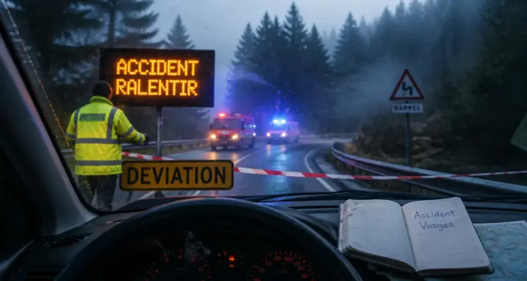 Accident dans les Vosges ce week end : route fermée et déviation