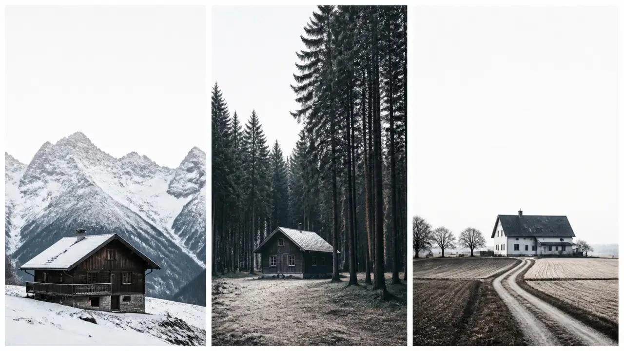 Location chalet isolé nature en montagne, en forêt et à la campagne, pour comparer les ambiances