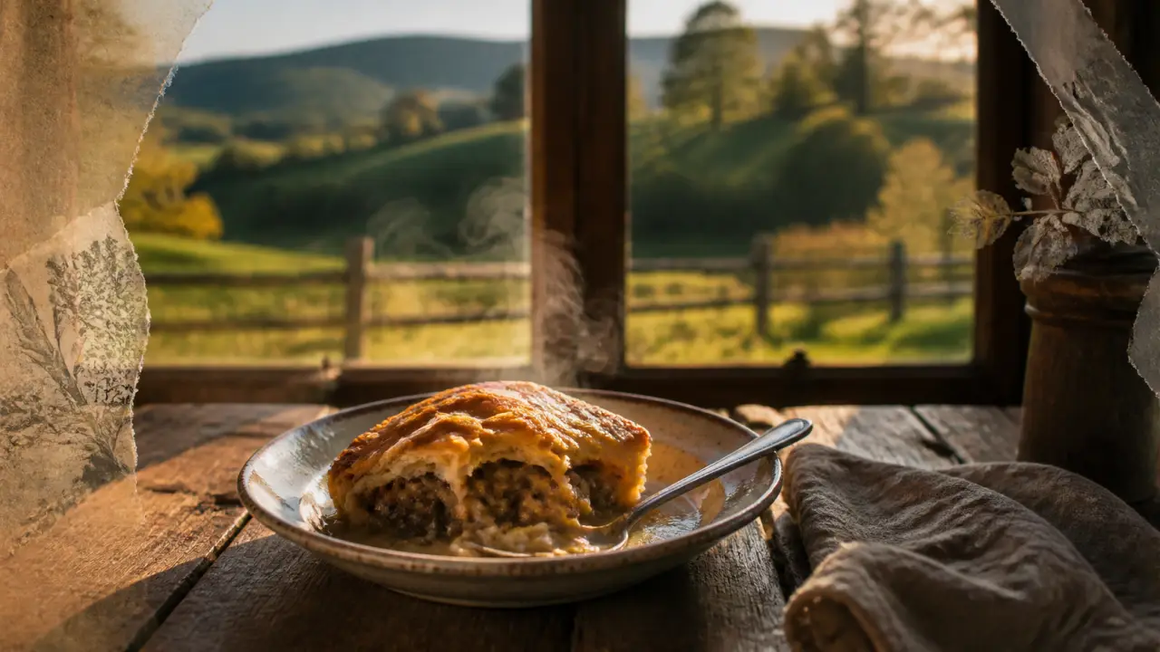 Ferme auberge vosges : tourte fumante marcaire, assiette et terrasse