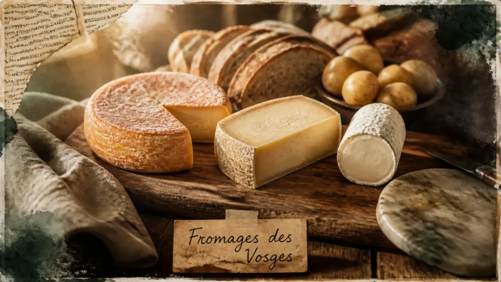 Fromage vosgiens : Munster-Géromé, Bargkass et tommes sur plateau rustique
