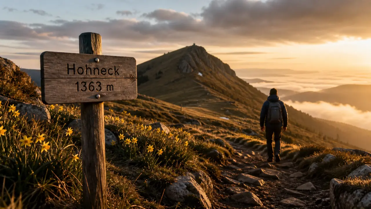 Hohneck 1363 m, route des crêtes et chamois dans les Vosges