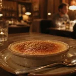 L art de vivre Ventron : crème brûlée maison en salle cosy