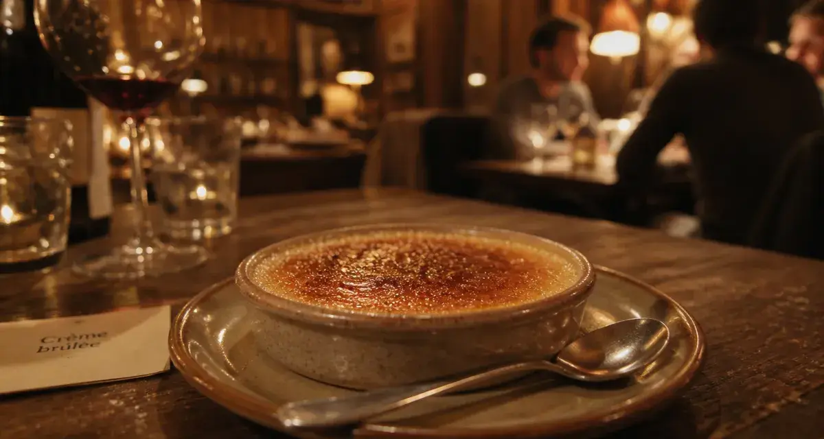 L art de vivre Ventron : crème brûlée maison en salle cosy