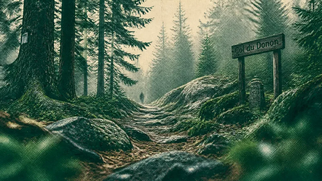 Le donon vosges : sentier forestier vers le sommet