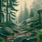 Le donon vosges : sentier forestier vers le sommet