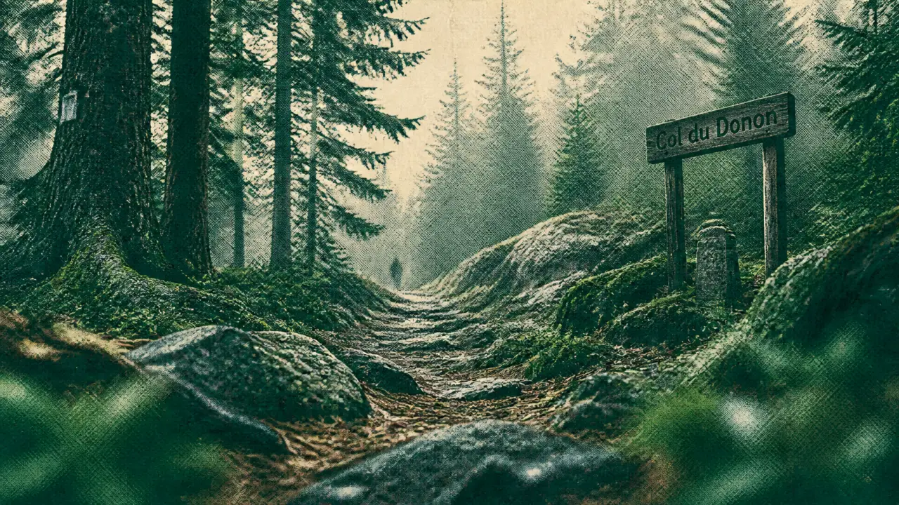 Le donon vosges : sentier forestier vers le sommet