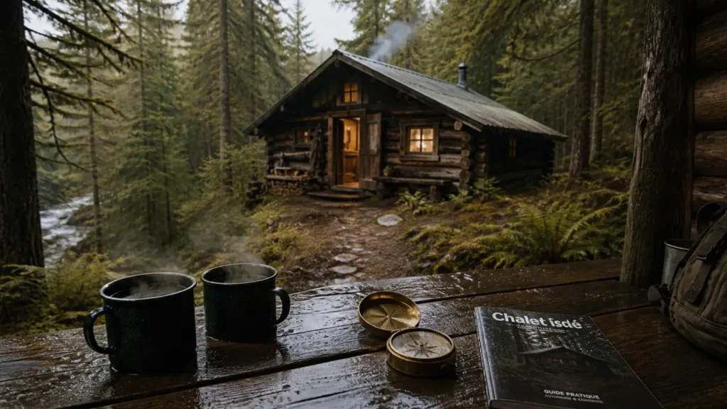 Location chalet isolé nature, chalet en forêt avec terrasse