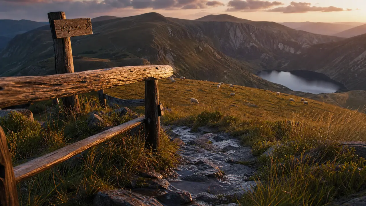 Plus belle randonnée vosges : sentier vers le Hohneck et crêtes, golden hour