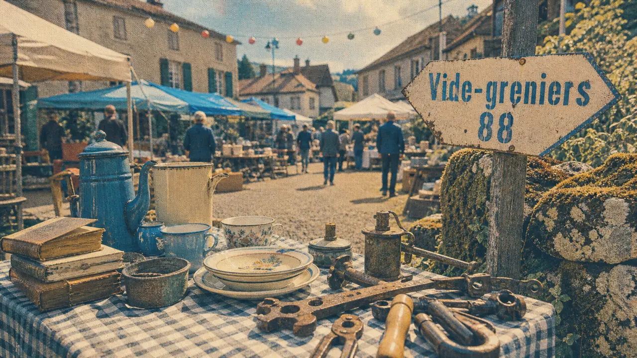 Vide grenier 88 dans les Vosges : vaisselle et livres à chiner