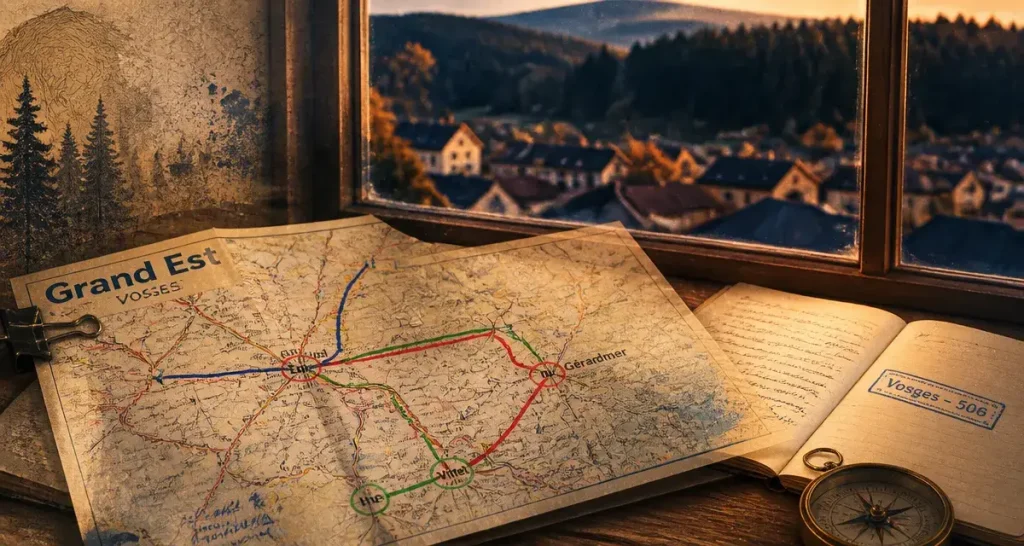 Ville des vosges : carte d’Épinal, Gérardmer et Vittel