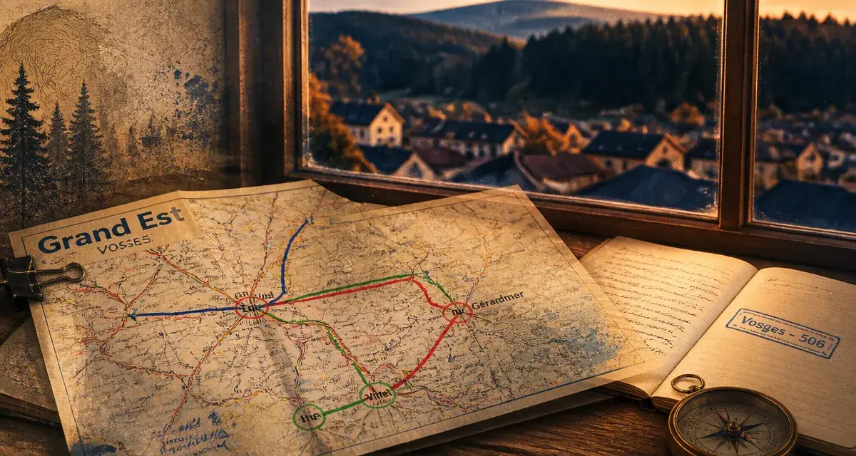 Ville des vosges : carte d’Épinal, Gérardmer et Vittel