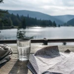 Visiter les Vosges en été : terrasse au bord du lac à Gérardmer