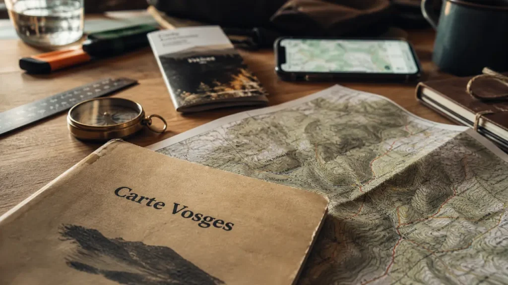 Vosges carte touristique sur papier, PDF et IGN, smartphone carte interactive