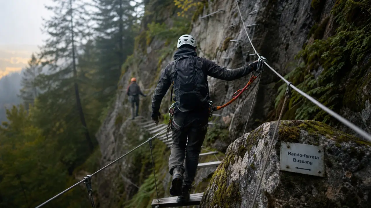 Vosges via ferrata Bussang : rando-ferrata sur pont de singe
