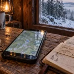Application randonnée Vosges avec carte hors ligne sur smartphone en montagne