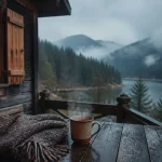 Chalet Vosges week end : lac dans la brume, forêt et crêtes