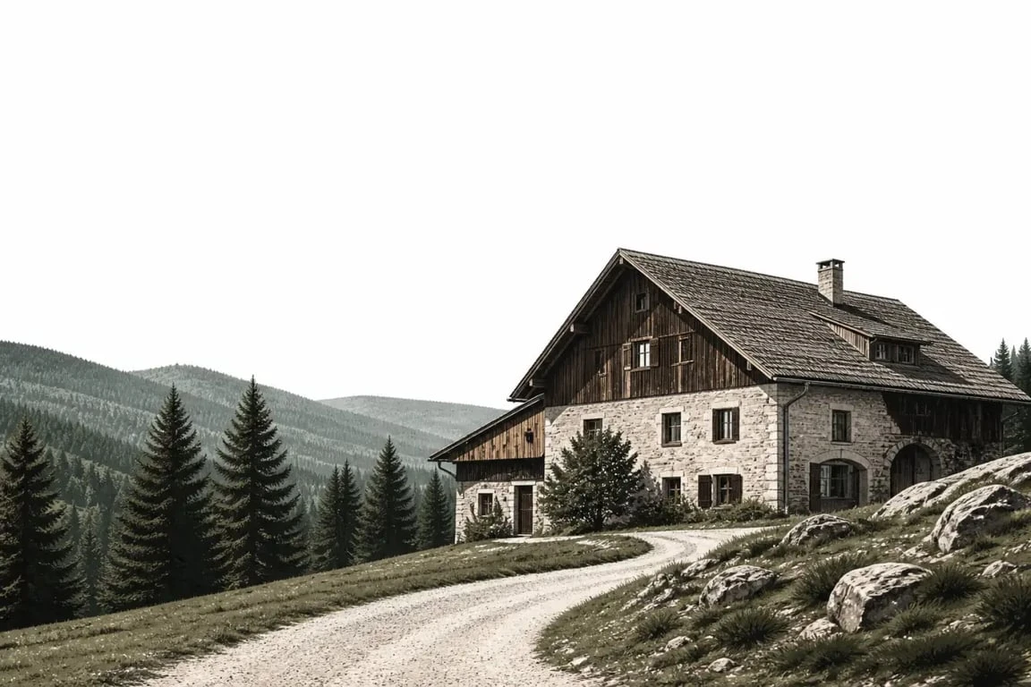 Menu Ferme Auberge Lindenhof : cadre forestier de la ferme-auberge au Hohwald