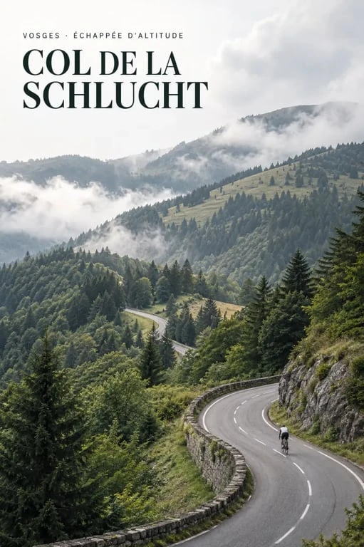 Cols dans les Vosges : paysage routier au col de la Schlucht