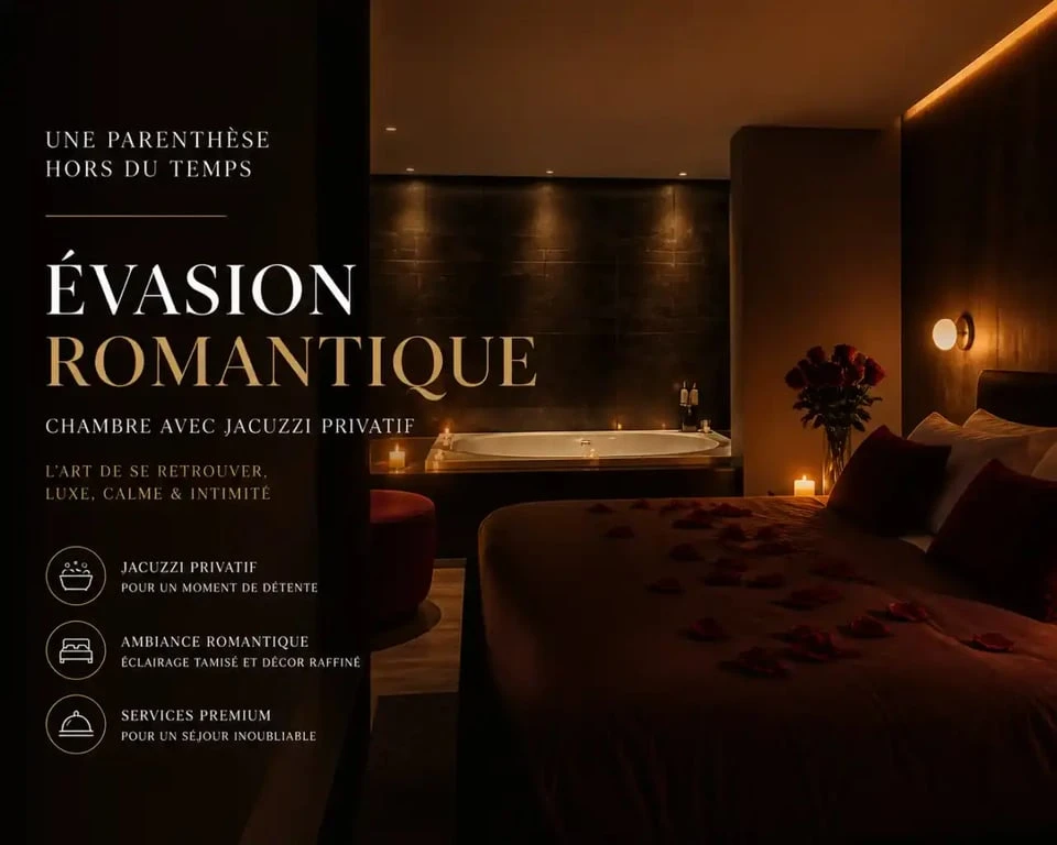 Love room à Épinal avec jacuzzi et ambiance tamisée