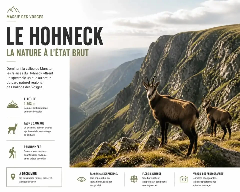 Sommet du Hohneck dans les Vosges avec chamois