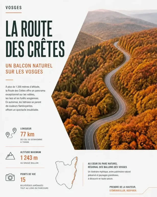 Route des Crêtes dans les Vosges en automne