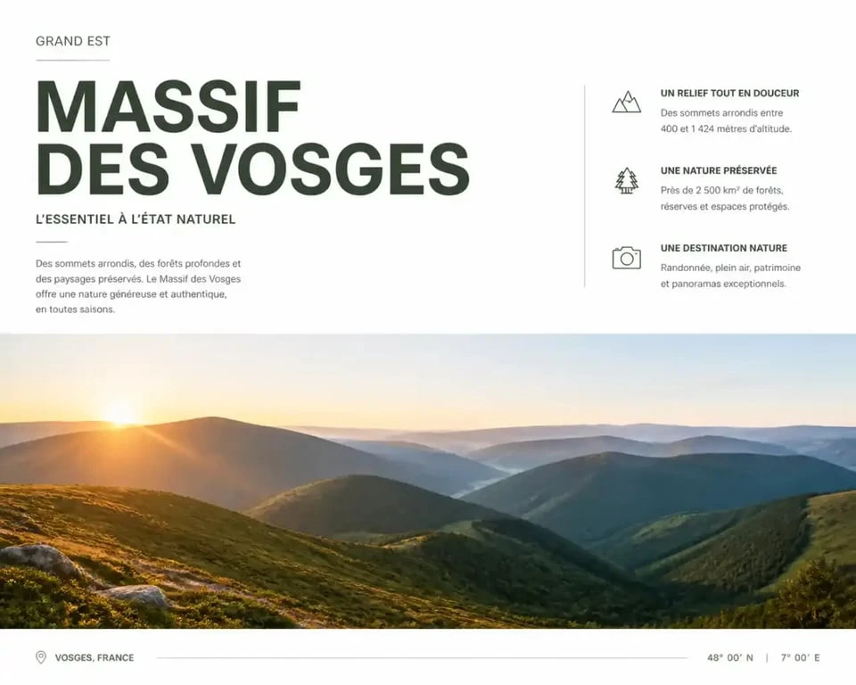 Sommets du massif des Vosges au lever du soleil