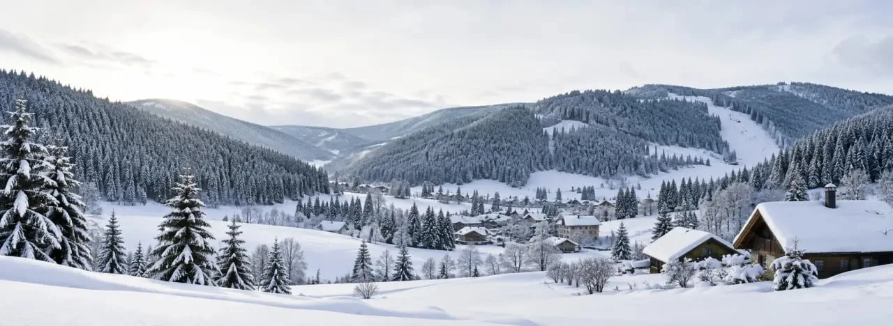 Le Grand Valtin, hameau des Vosges entouré de forêts et de chalets enneigés