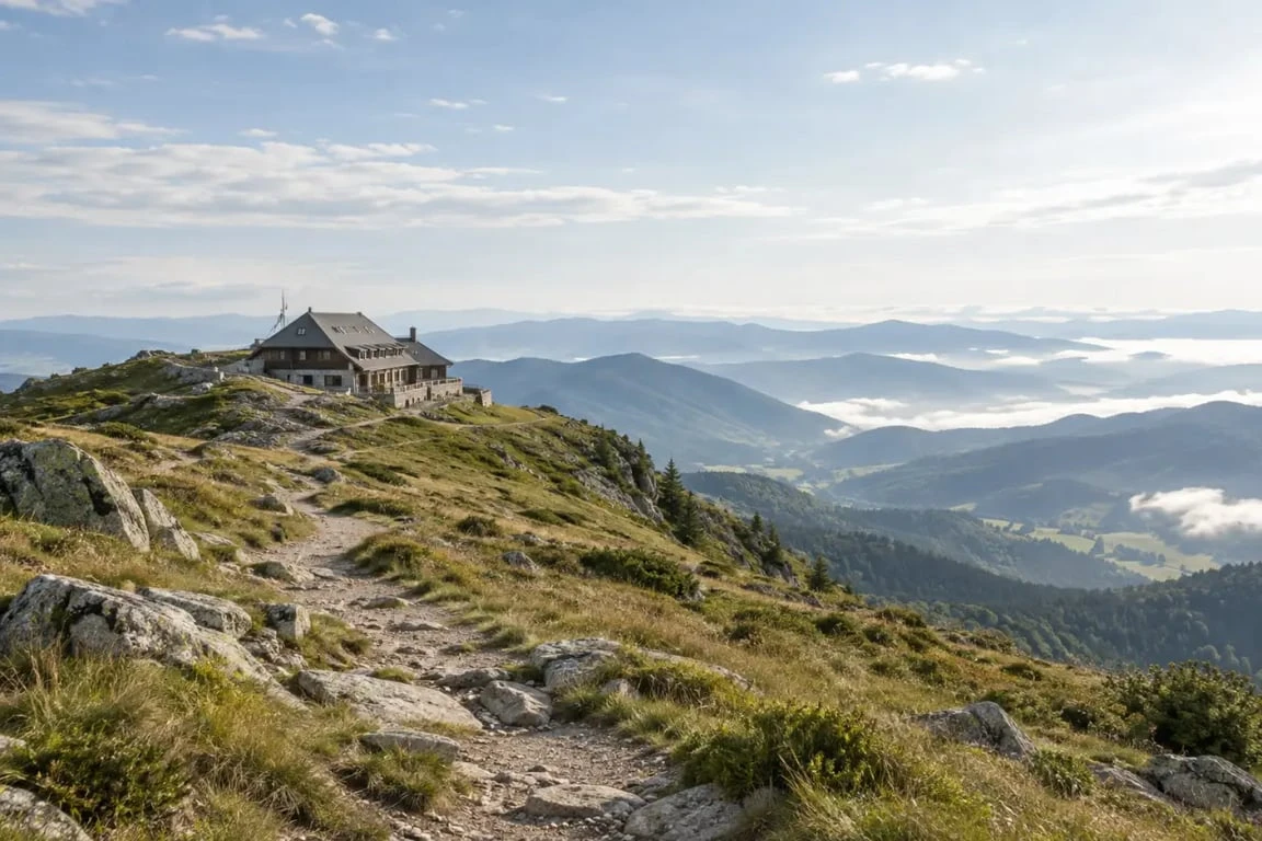 Chalet Hôtel du Grand Ballon dans le paysage des Vosges