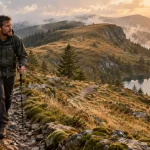 Meilleure randonnée vosges : randonneur au Hohneck, crêtes et lac