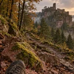 Meilleure randonnée Vosges du Nord : pierrier de grès rose vers le château de Fleckenstein