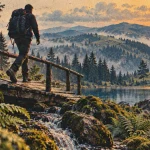 Meilleur randonnée vosges : passerelle près d’un lac en forêt et crête