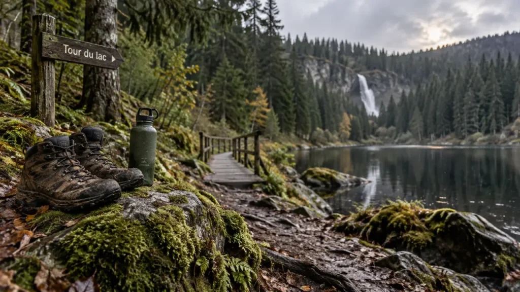 Petite randonnée Vosges : lac sombre, passerelle vers cascade