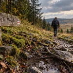 Randonnée bussang vosges vers la Source de la Moselle, sentier humide en Vosges
