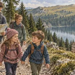 Randonnée en famille Vosges : enfants près d’un lac de montagne facile