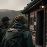 Randonnée vosges 3 jours refuge : randonneurs devant un refuge des crêtes