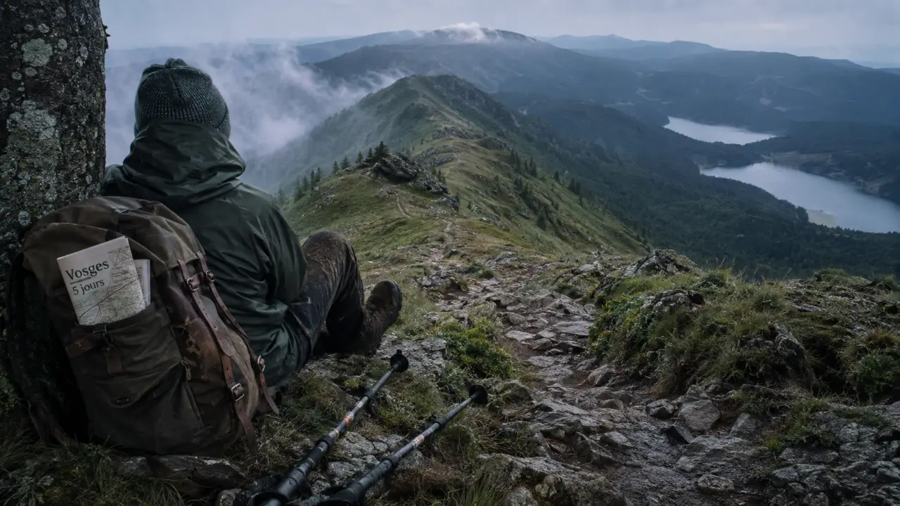 Randonnée Vosges 5 jours boucle : crêtes et lacs, sentier dans les Vosges