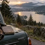Tourisme Lorraine Vosges : lac de Gérardmer et Route des Crêtes, vue depuis la berge.