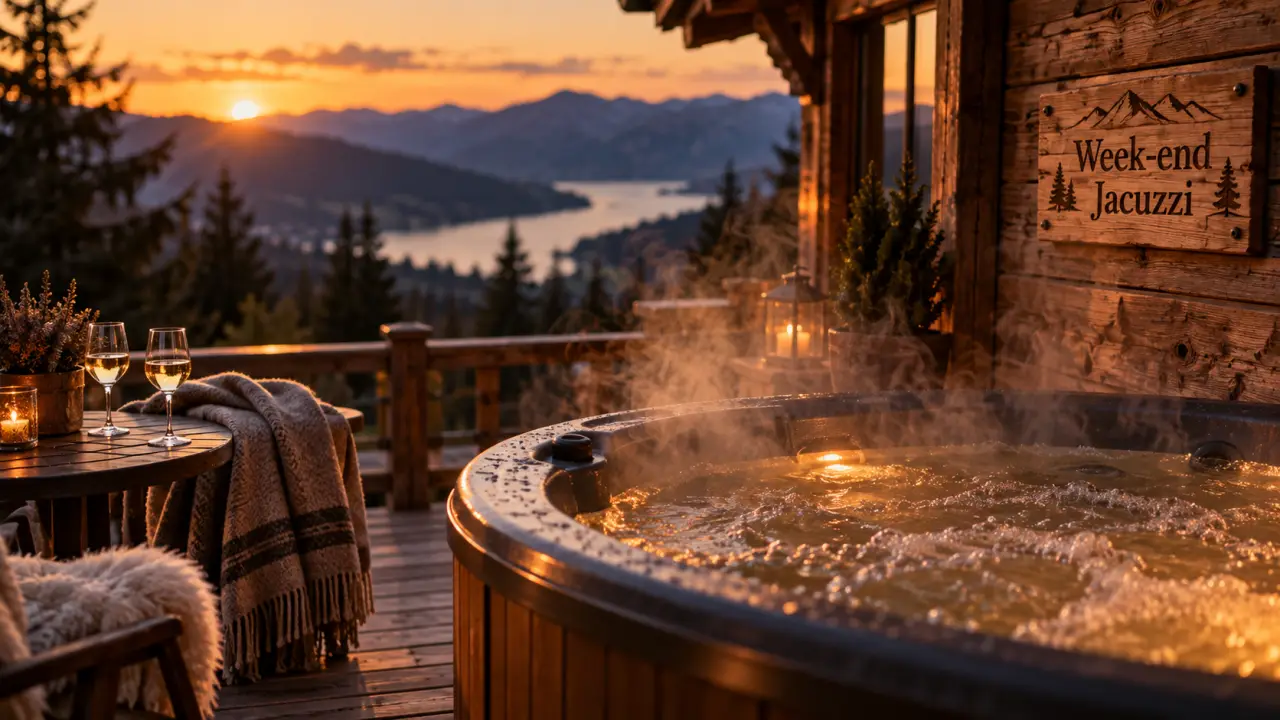 Week end dans les Vosges avec jacuzzi : chalet et spa privatif fumant
