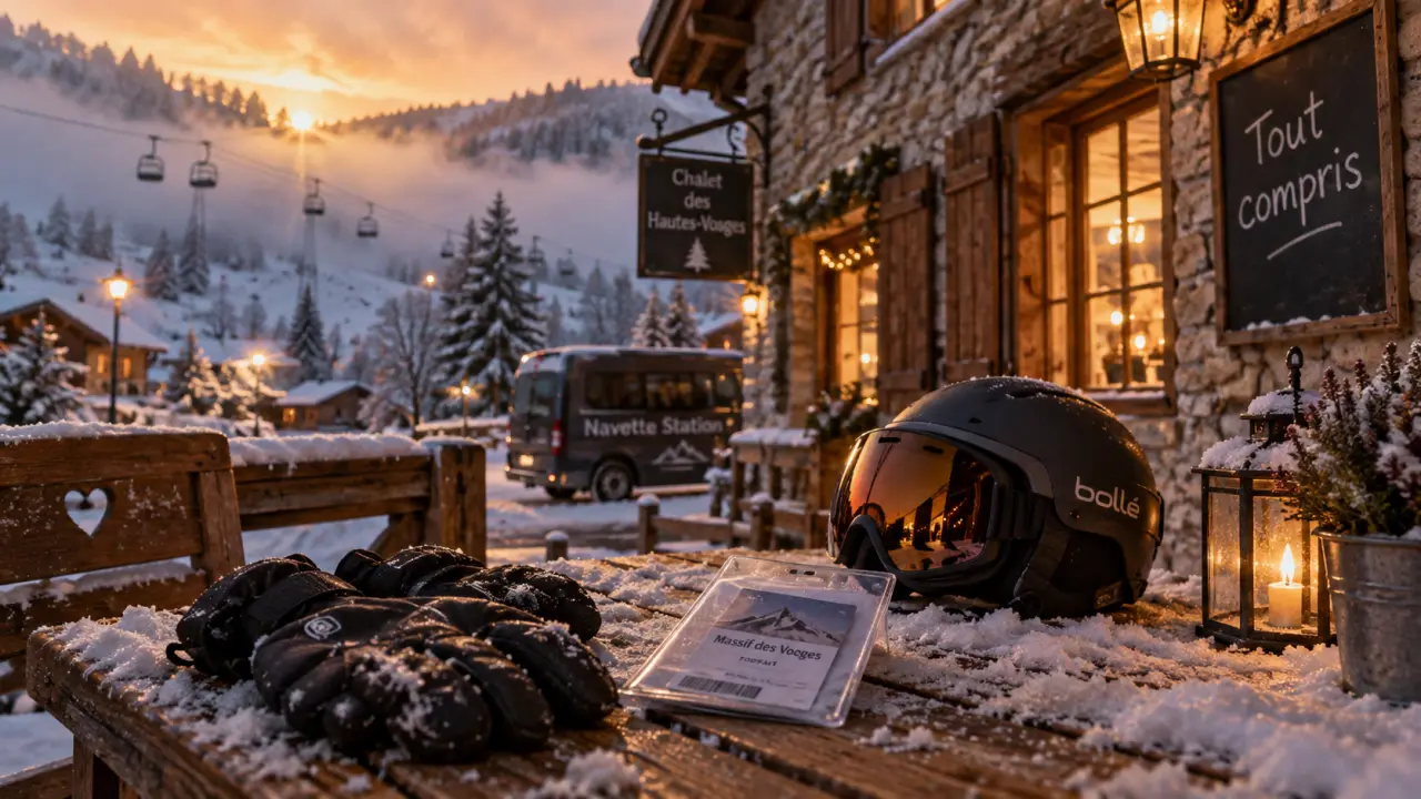 Week end ski Vosges tout compris : chalet enneigé et navette devant la station