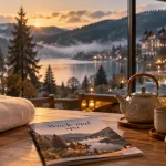 Week end spa massage tout compris Vosges, vue sur le lac et la piscine intérieure