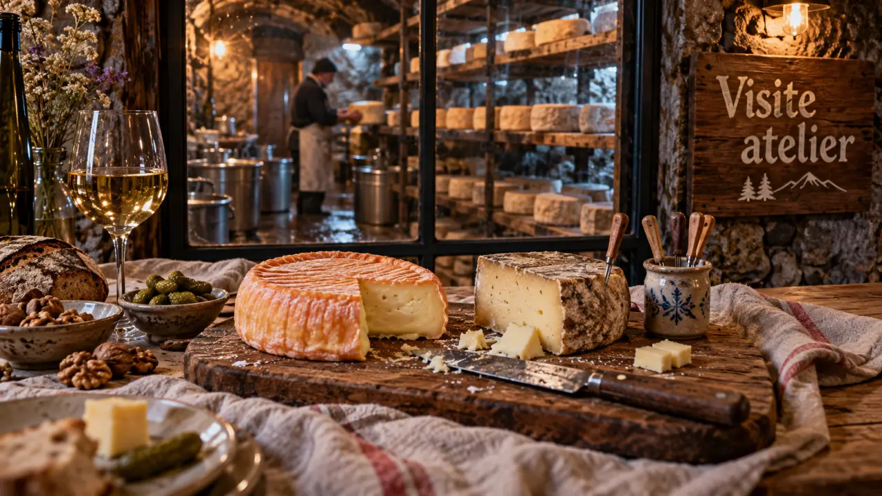 Fromagerie a visiter vosges : Munster en cave d’affinage