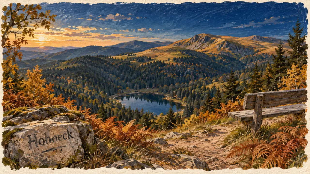 Panorama des Vosges : Hohneck et lac forestier