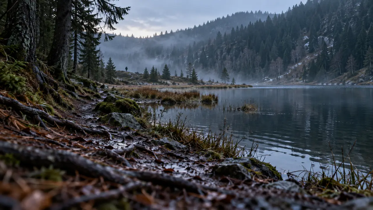 Que visiter a la bresse vosges : Lac des Corbeaux au petit matin