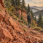 Randonnée Colorado des Vosges : grès rouge et sentier
