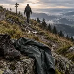 Randonnée crête des Vosges : sentier en chaume, lacs et brume