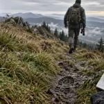 Randonnée cretes vosges sur crête vosgienne, chaume brumeuse
