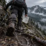 Randonnée difficile Vosges : sentier rocheux vers la crête, près des lacs