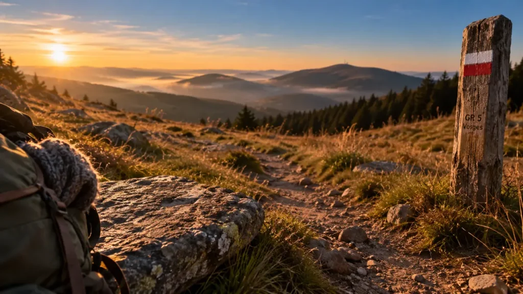 Randonnée gr vosges : sentier GR balisé sur crêtes