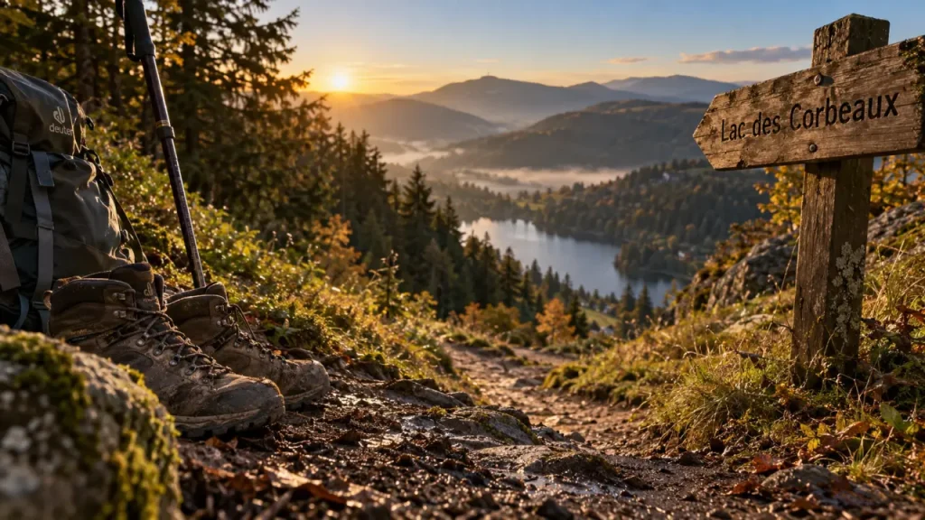 Randonnée la bresse vosges : sentier vers les lacs, vue Hohneck
