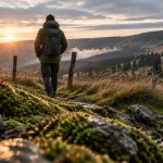 Randonnée massif des Vosges : sentier des Hautes-Vosges au lever du soleil